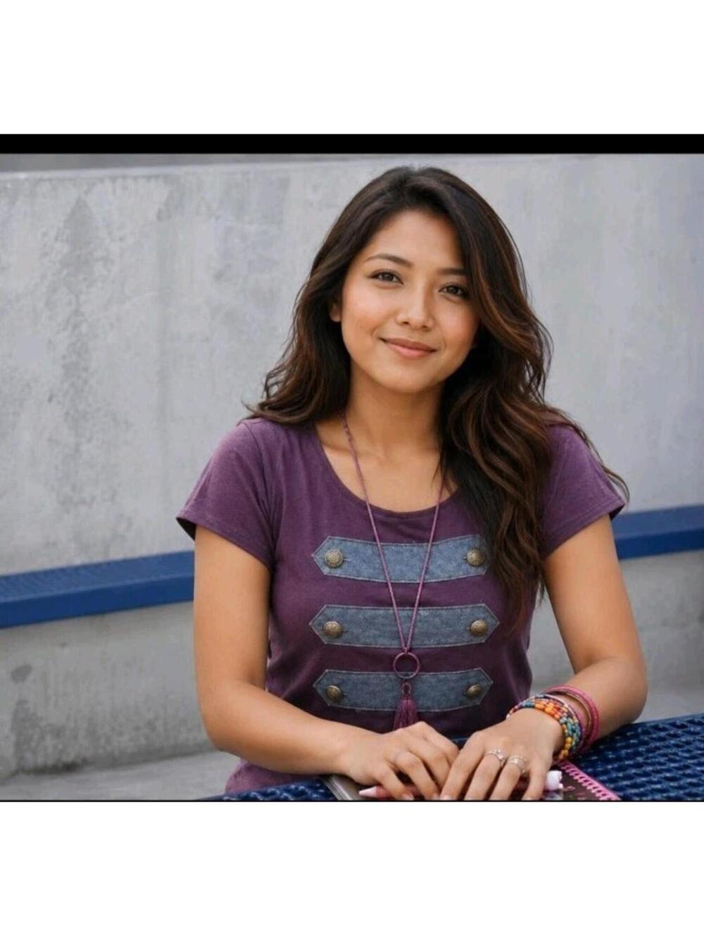 Gryphon Cadet Tee Women's XS Purple Cap Sleeve Button Top "Worn On Glee" #CC